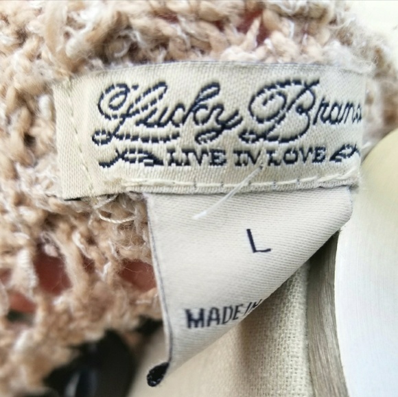 Lucky Brand Oatmeal Open Knit Sweater - Picture 6 of 7